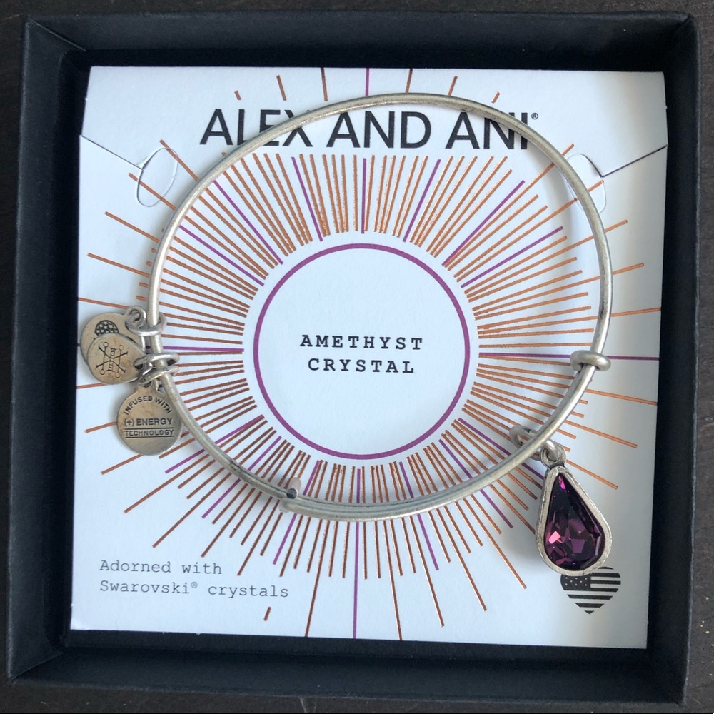 amethyst crystal Alex and Ani bangle bracelet